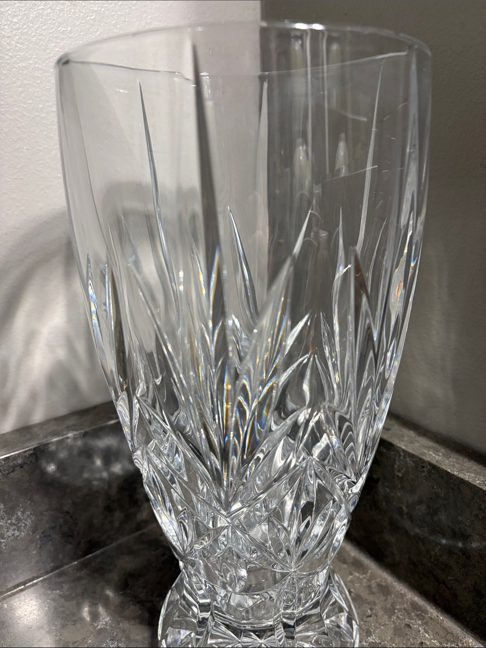 TRADITION Crystal d'Arques Clear Glass Vase - Clear. 11 3/4 Inch by 5 1/2 inch - Picture 5 of 11